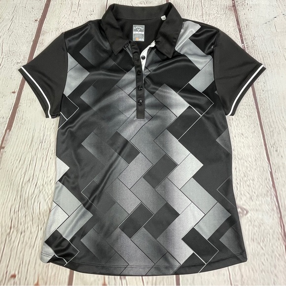CALLAWAY Black and Gray Golf Opti Dri Polo Shirt, Size M - Picture 5 of 12